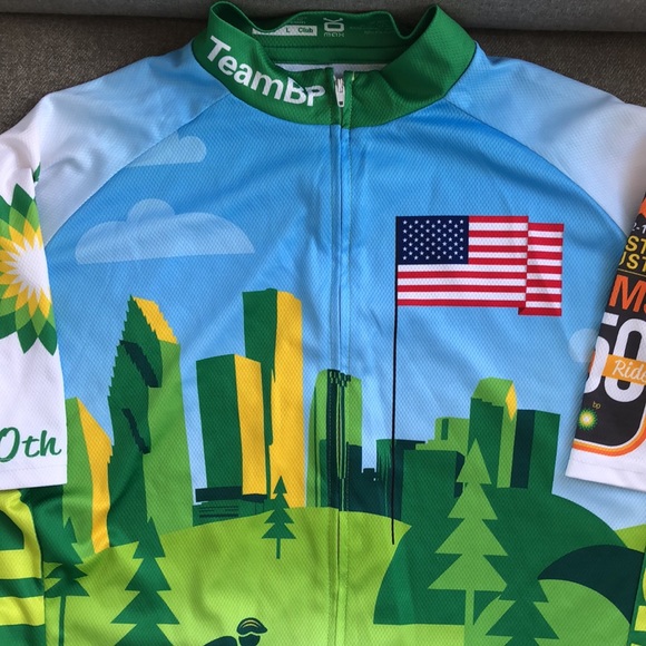 TEAM BP / MS RIDE Full-Zip Cycling Spinning Jersey - Picture 2 of 12